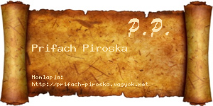 Prifach Piroska névjegykártya