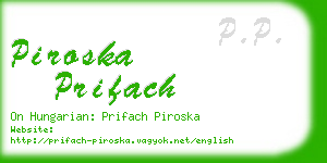 piroska prifach business card